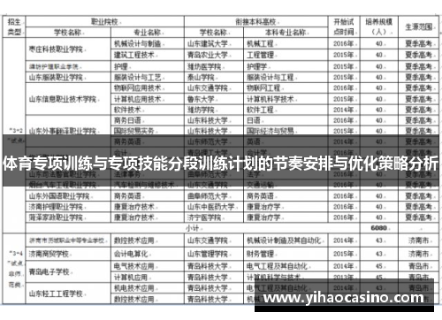 体育专项训练与专项技能分段训练计划的节奏安排与优化策略分析